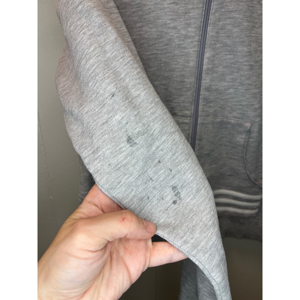 Adidas Womens‎ Sweater Jacket Size Heather Gray Full Zip 2003 Y2K - Picture 6 of 11